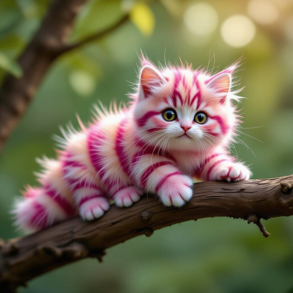 fluffy caterpillar cat