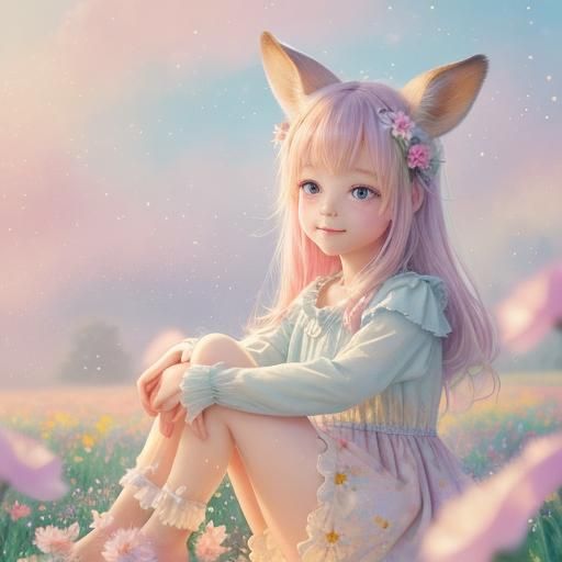 Cutepunk Fawn in Floral Wonderland