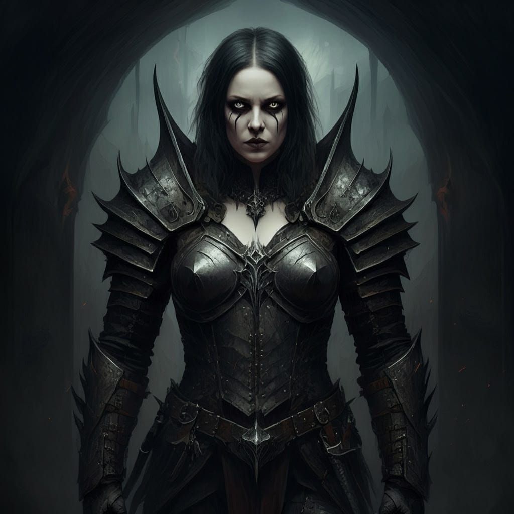 Grimdark Fantasy Landscape in Dark Gothic Style