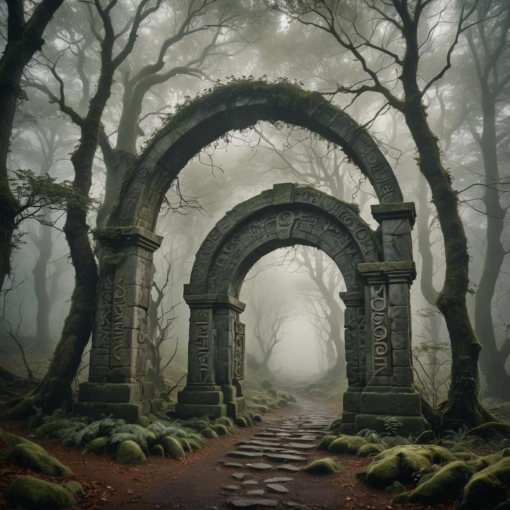 Mystical Forest Portal Inspired by Atmospheric Landscapes
