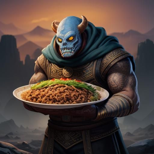 Fantastical Burrito Monster Concept Art in 8K