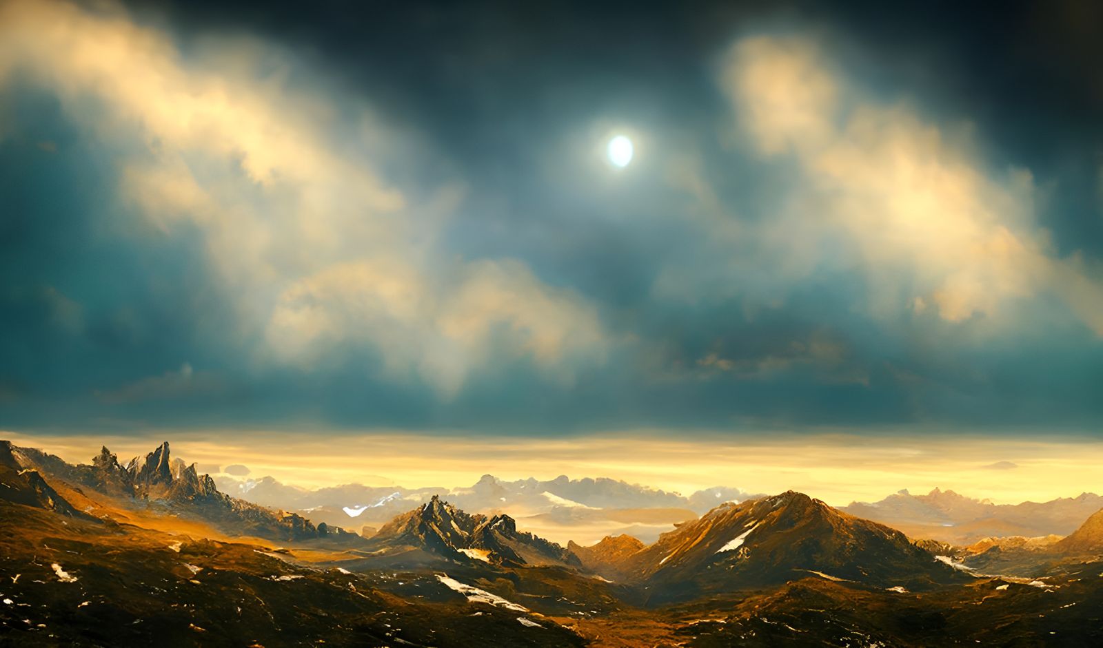 Post-Apocalyptic Winter Landscape with Aurora