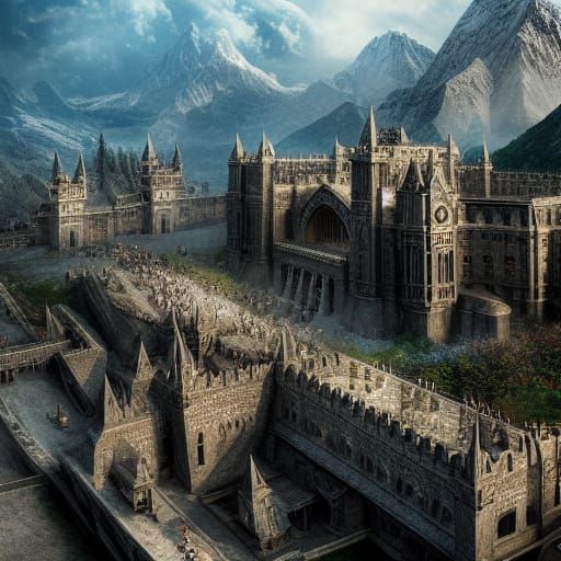 Epic Gondor City Digital Matte Painting