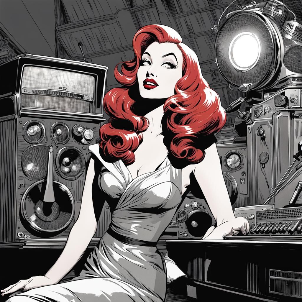 Jessica Rabbit Sings Karaoke, Cartoon Illustration