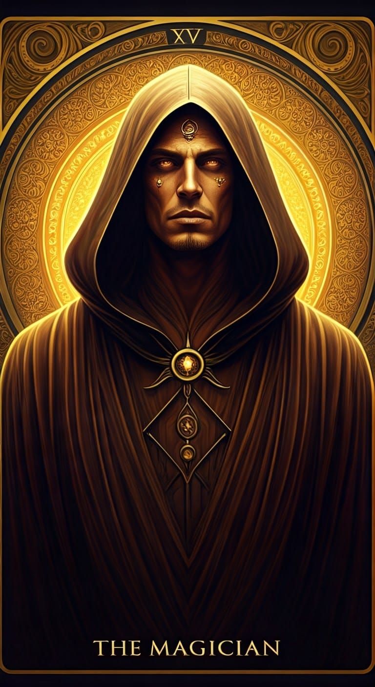 The Magician in Art Nouveau Style Tarot Card