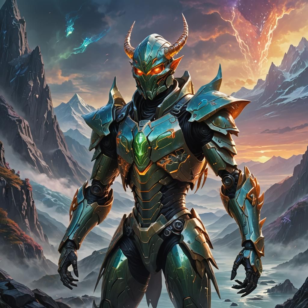 Heroic Elf Ranger in Glowing Armor Fantasy Art