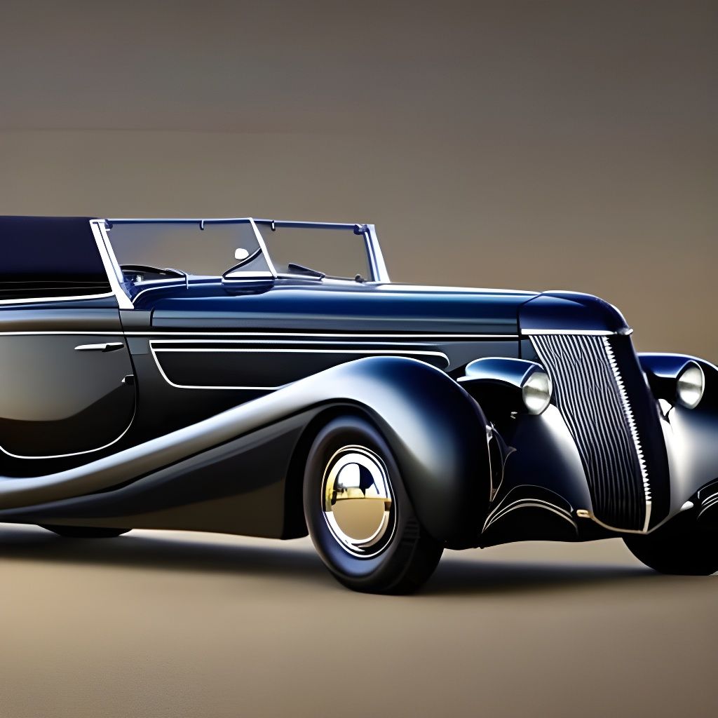 Classic 1937 Cord Car: Digital Art Deco Painting