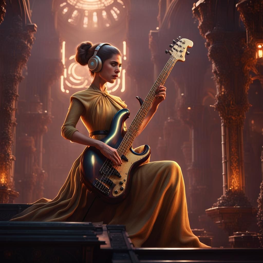 Princess playing the bass