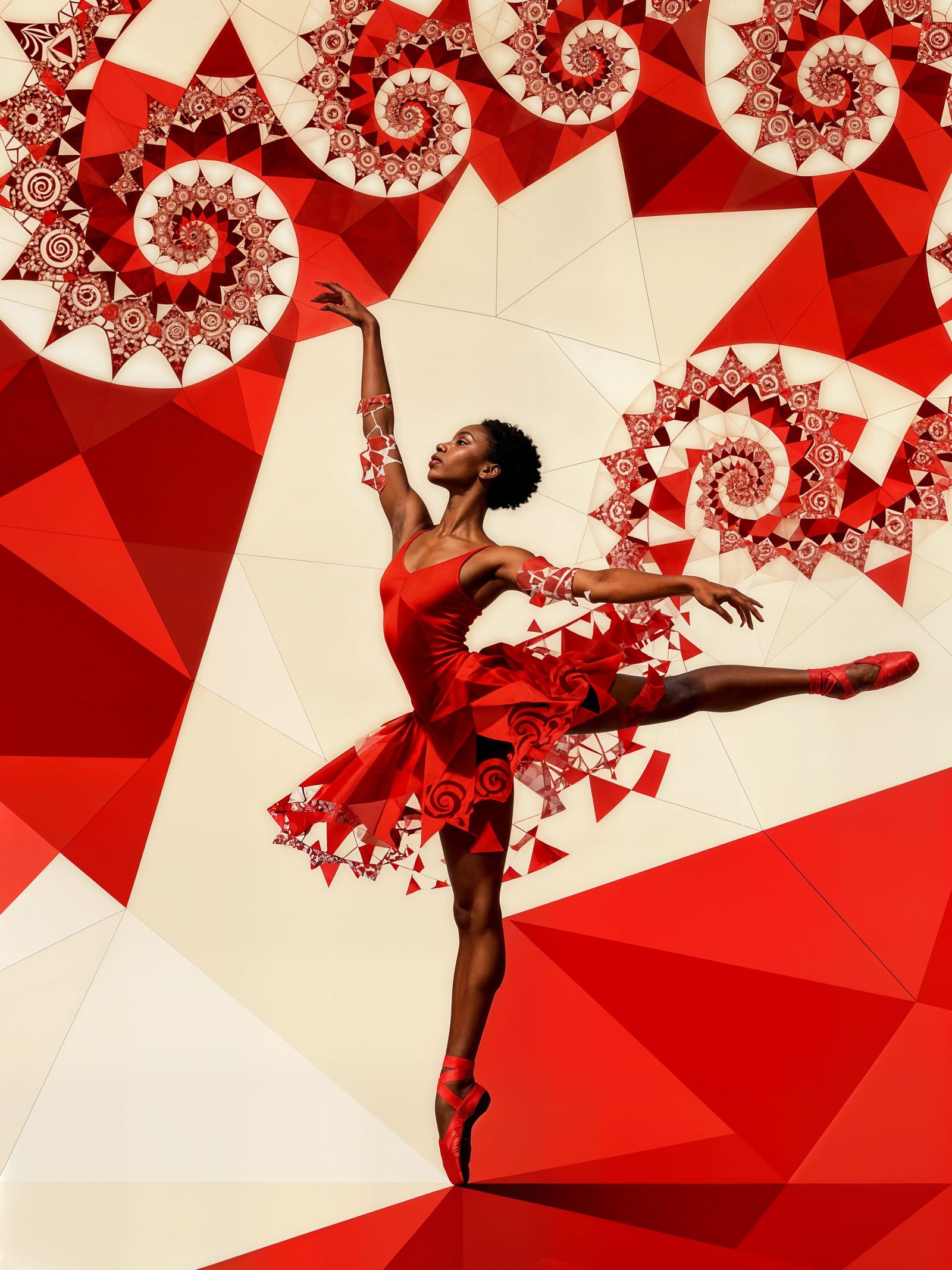 African American Dancer in Fractal Jazz Style