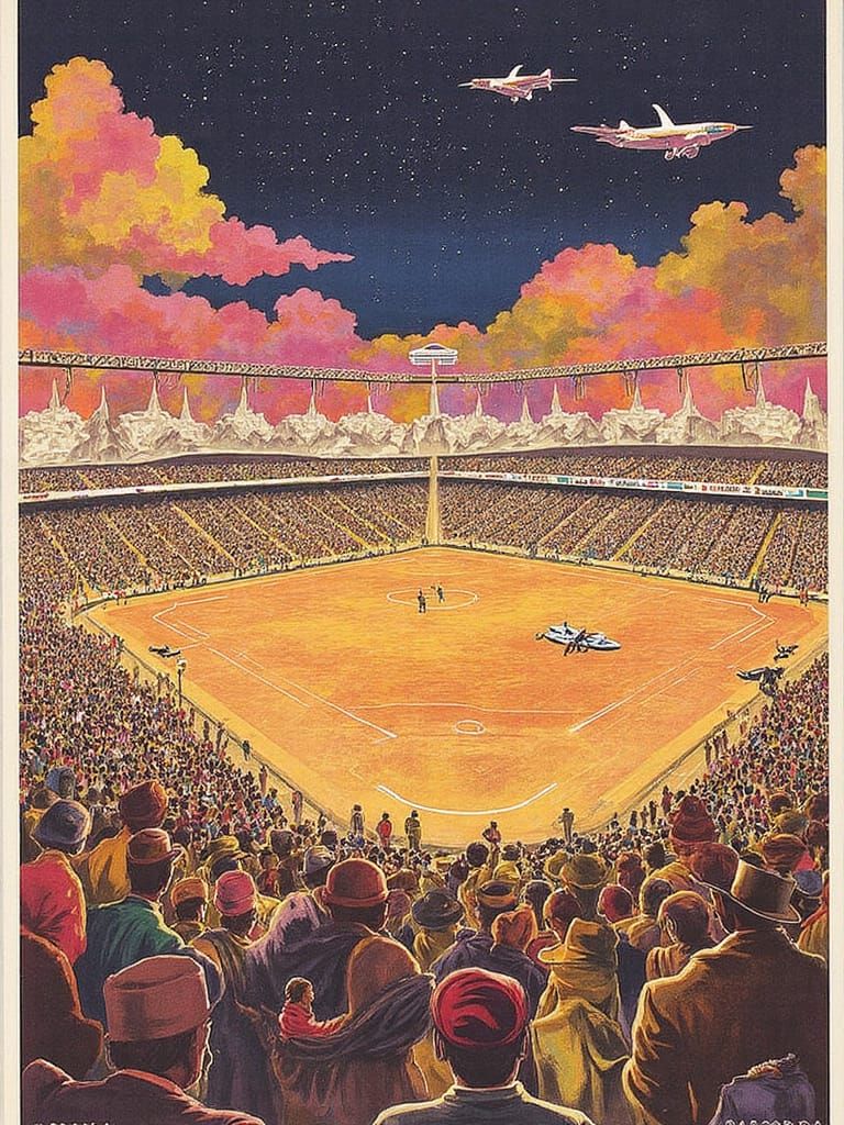 Futuristic Rollerball Championship Poster in Retro Style