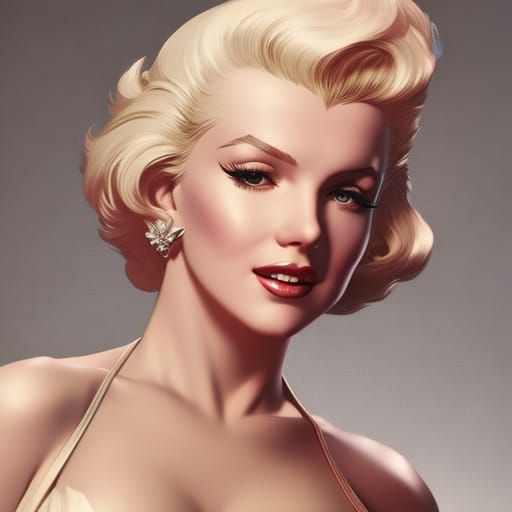 Marilyn Monroe Portrait in Art Nouveau Style