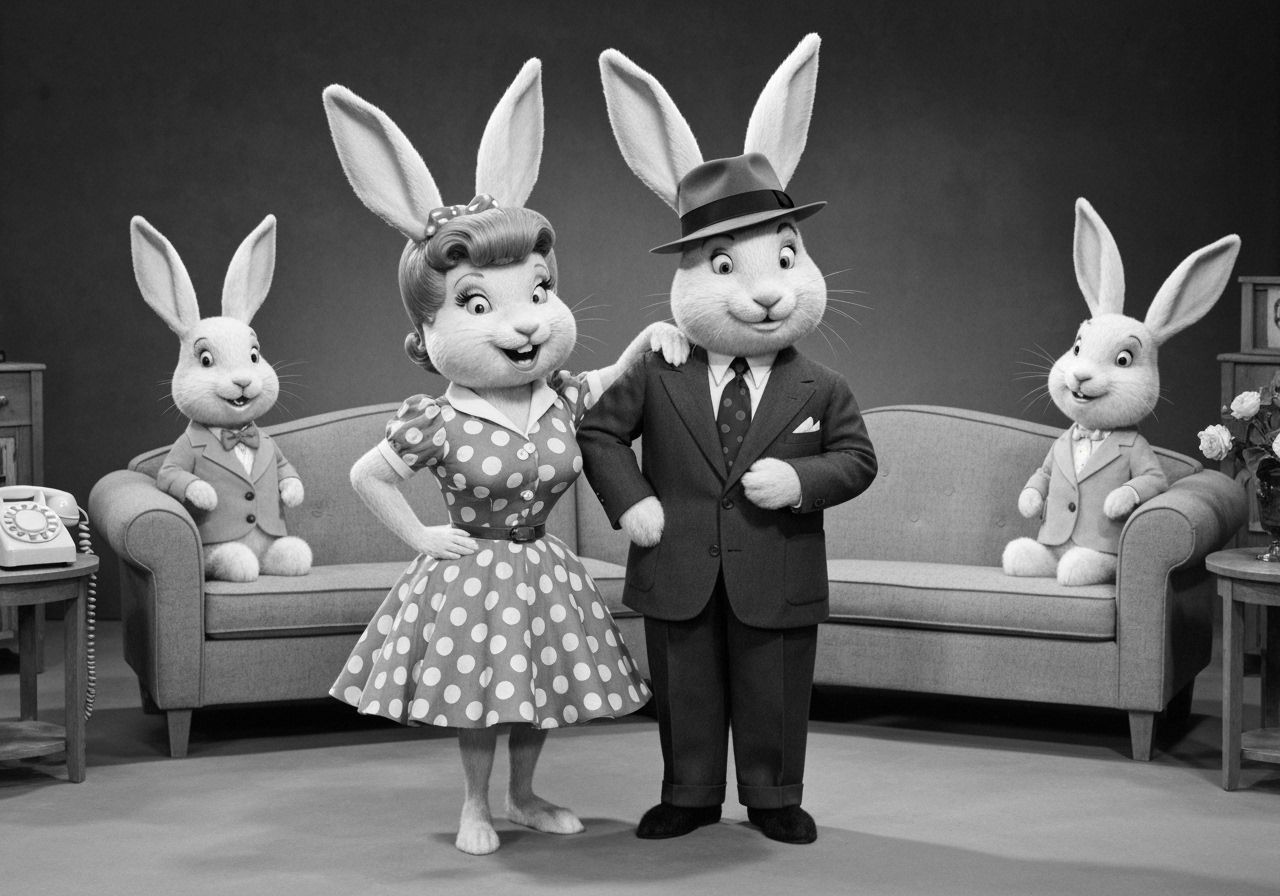 I Love Lucy Cast as Anthropomorphic Rabbits