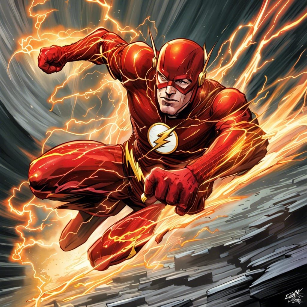 The Flash: Comic Book Art Illustration