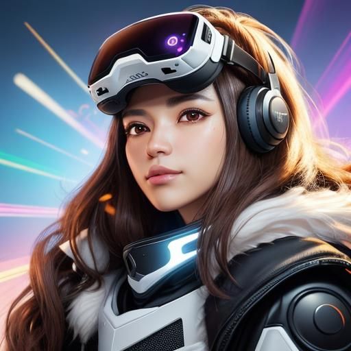 Havanese Dog Immersed in VR: Hyper-Realistic Digital Art