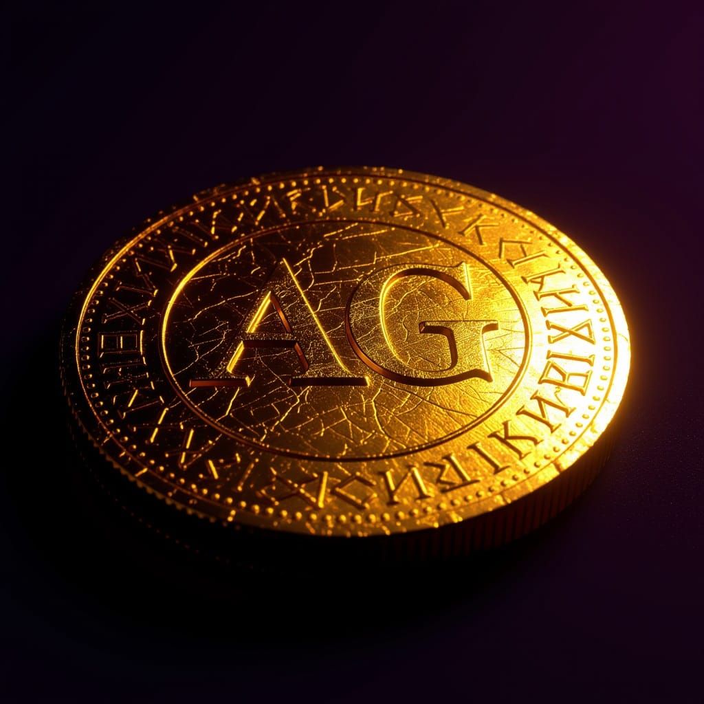 Golden Coin in Dark Fantasy Realm