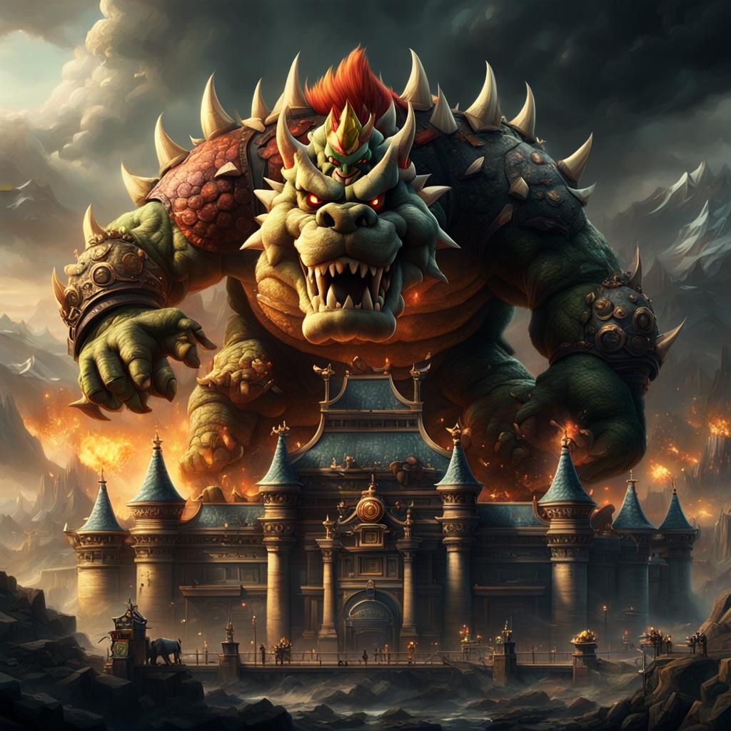 Epic Digital Painting of Bowser
