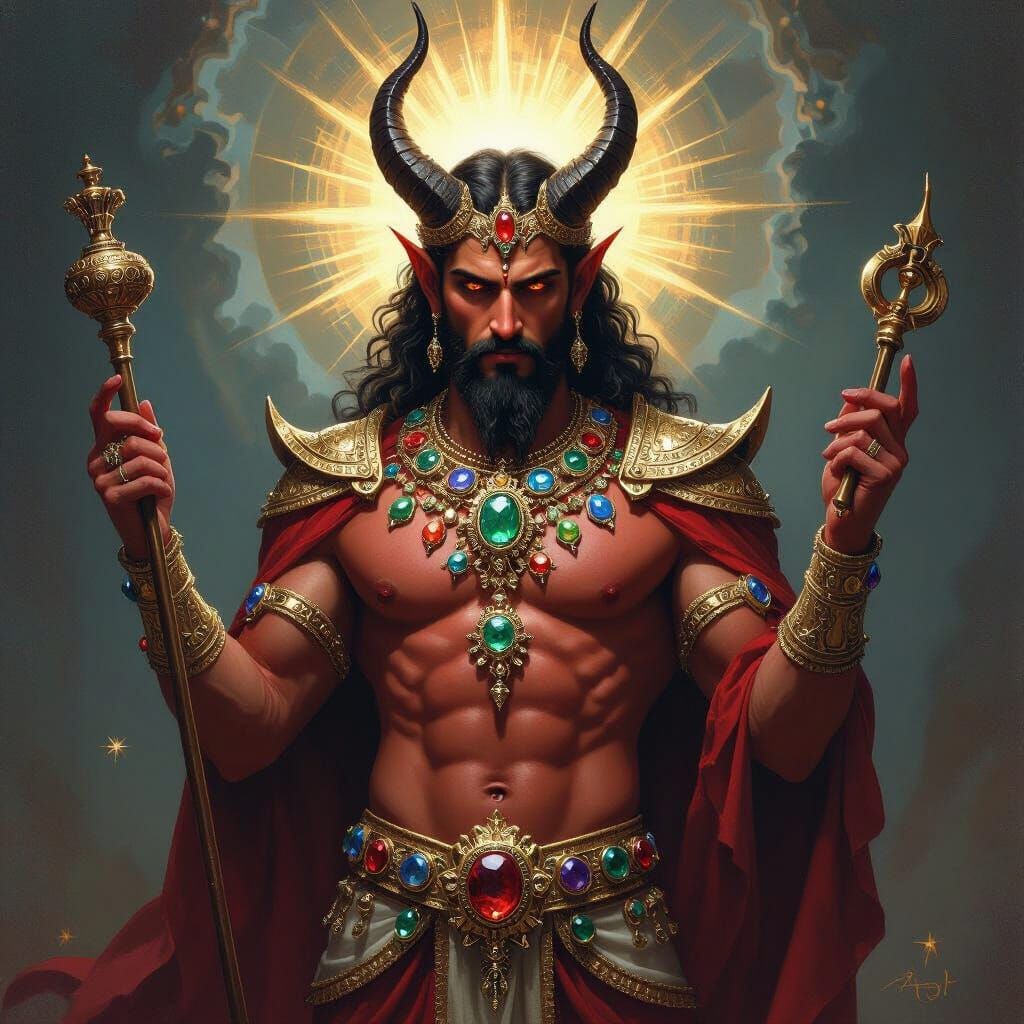 Majestic Devil as Seal of Perfection Oil Painting