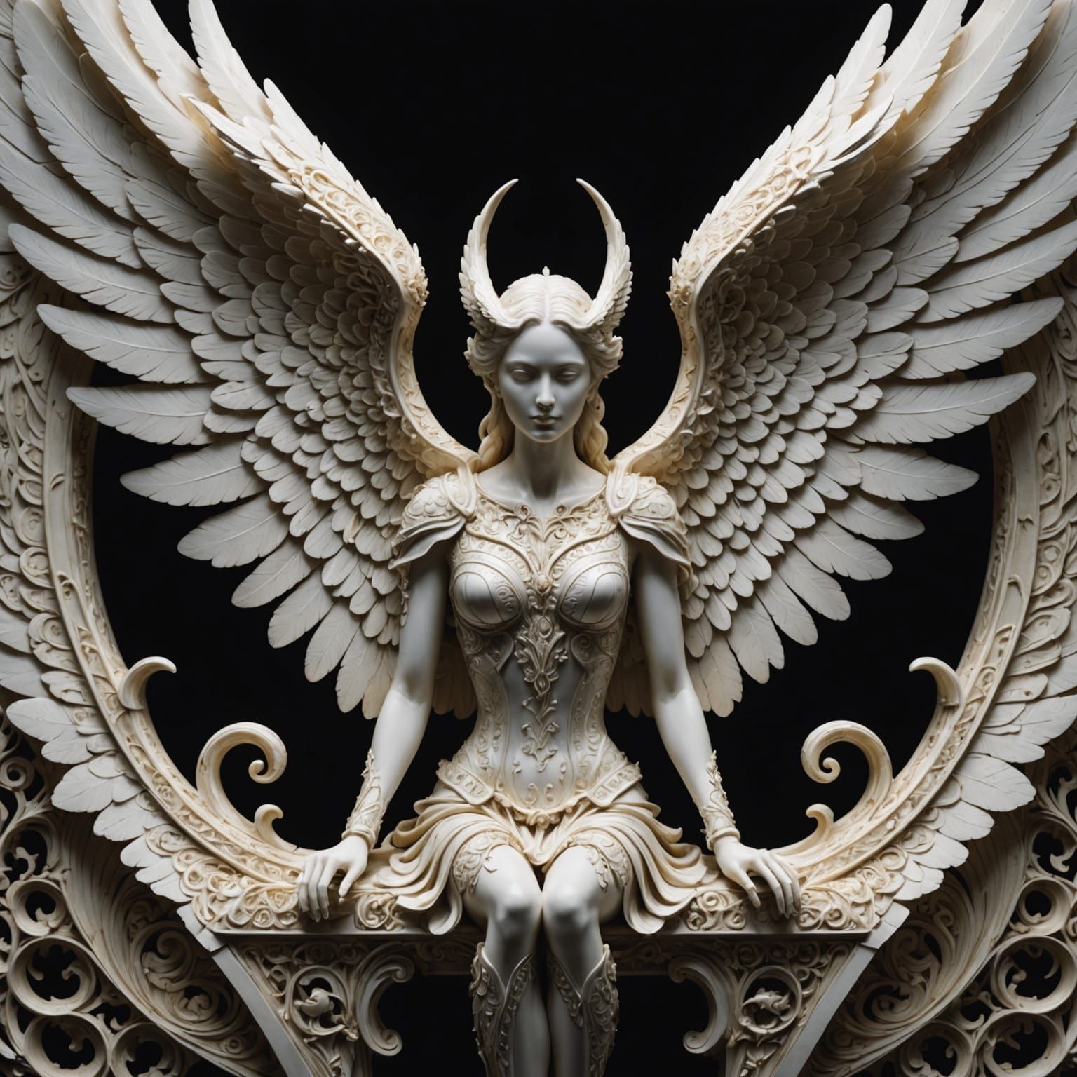 Luminous Winged Entity in the Darkness