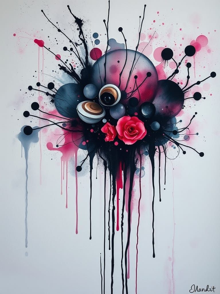 Abstract Schizophrenia Art in Graffiti Style