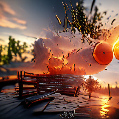 Surreal Sunset Time Warp Landscape