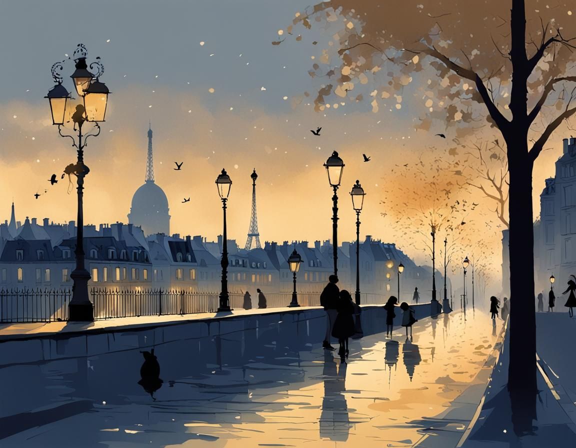 Parisian Evening Light, Animation-Inspired Art