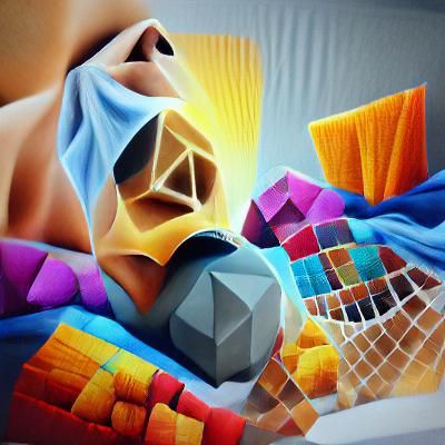 Abstract Low-Poly Geometric Digital Illustration