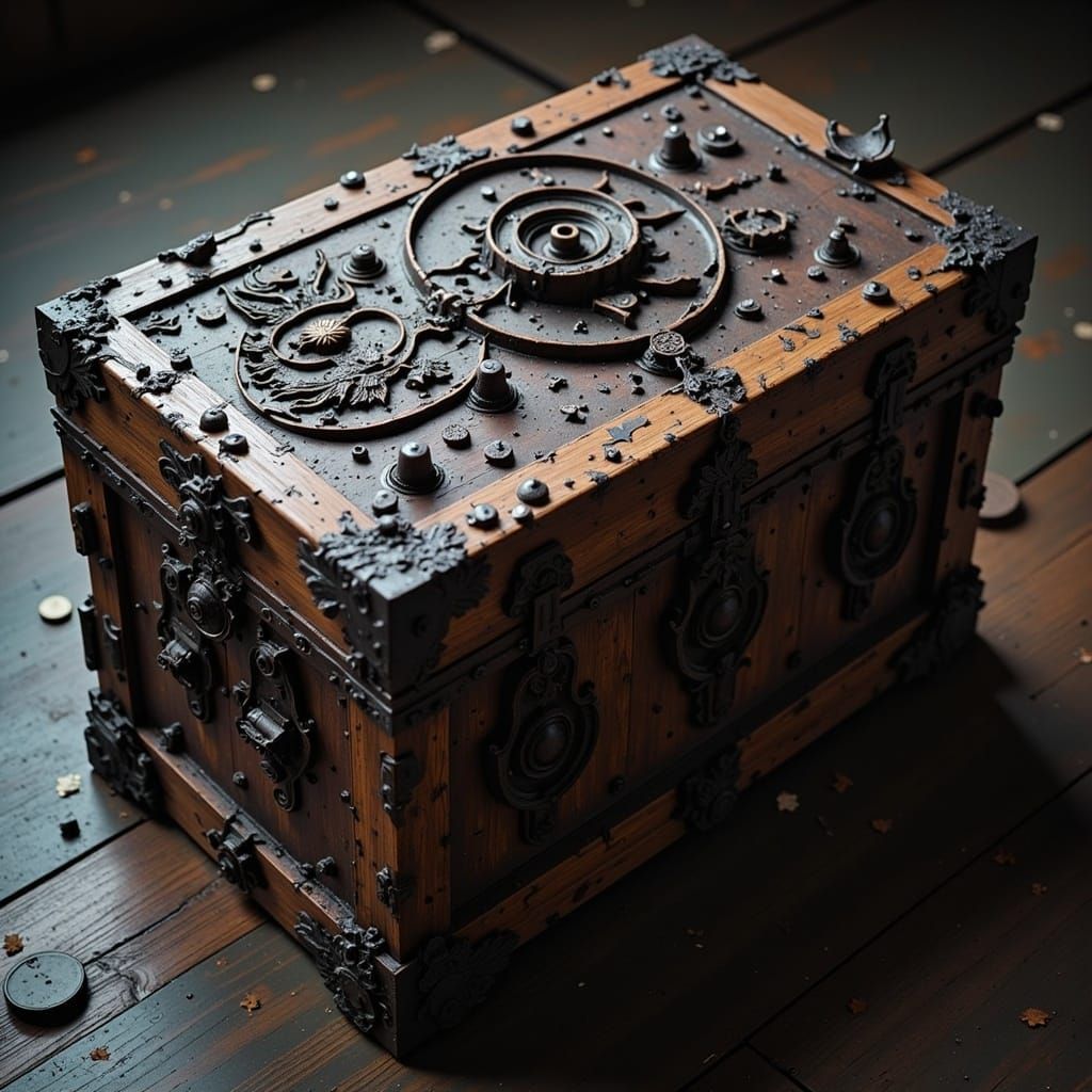 Eerie Carved Box with Scratching Sounds