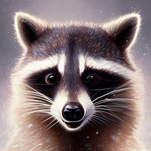 Raccoon Portrait with Knitted Sweater in 8K