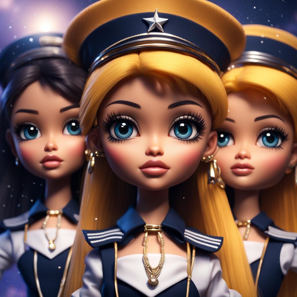Hyperrealistic Bratz Dolls as Sailor Starlights