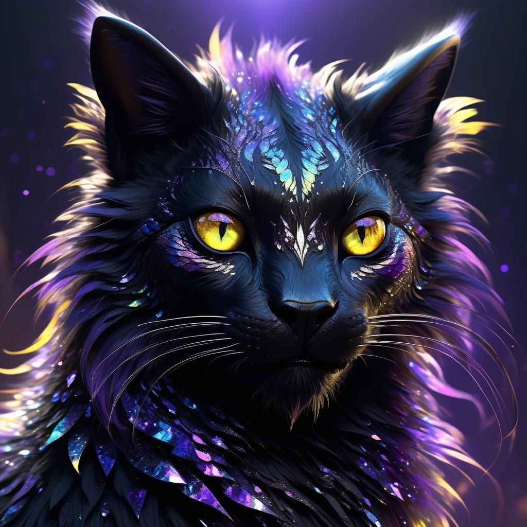 Ethereal Dark Fae with Shimmering Coat