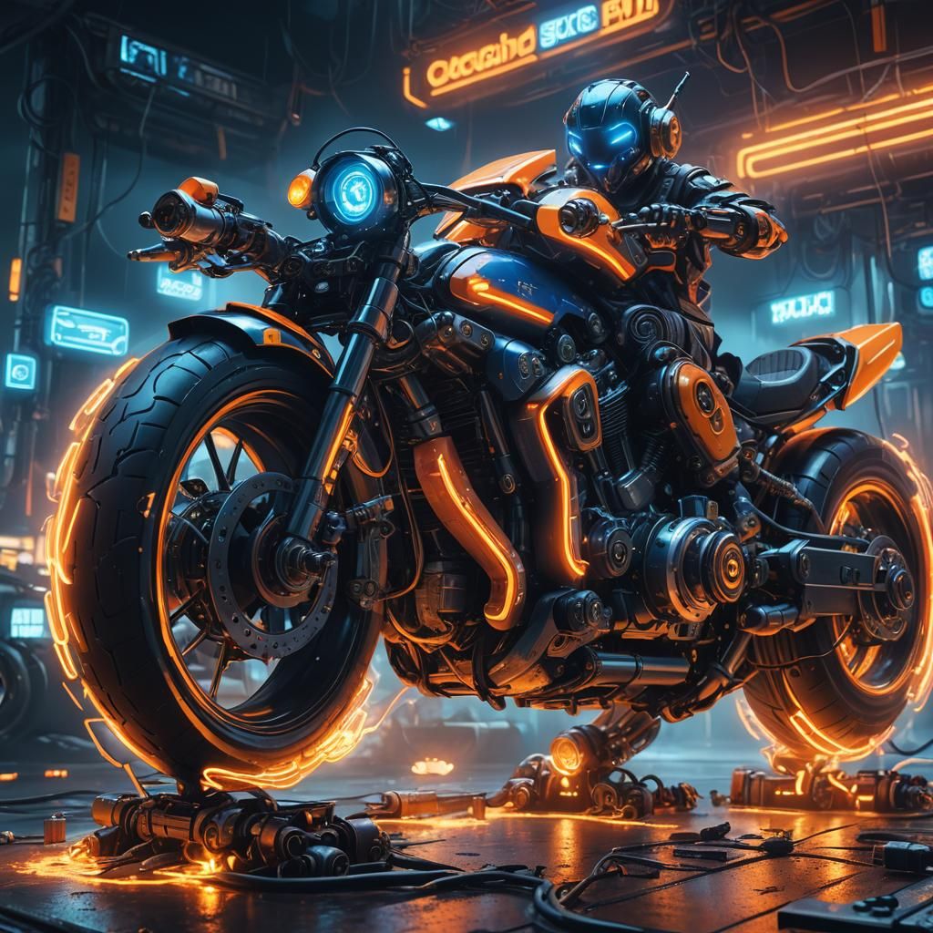 CPU Repairs Motorcycle: Fantastical Matte Painting