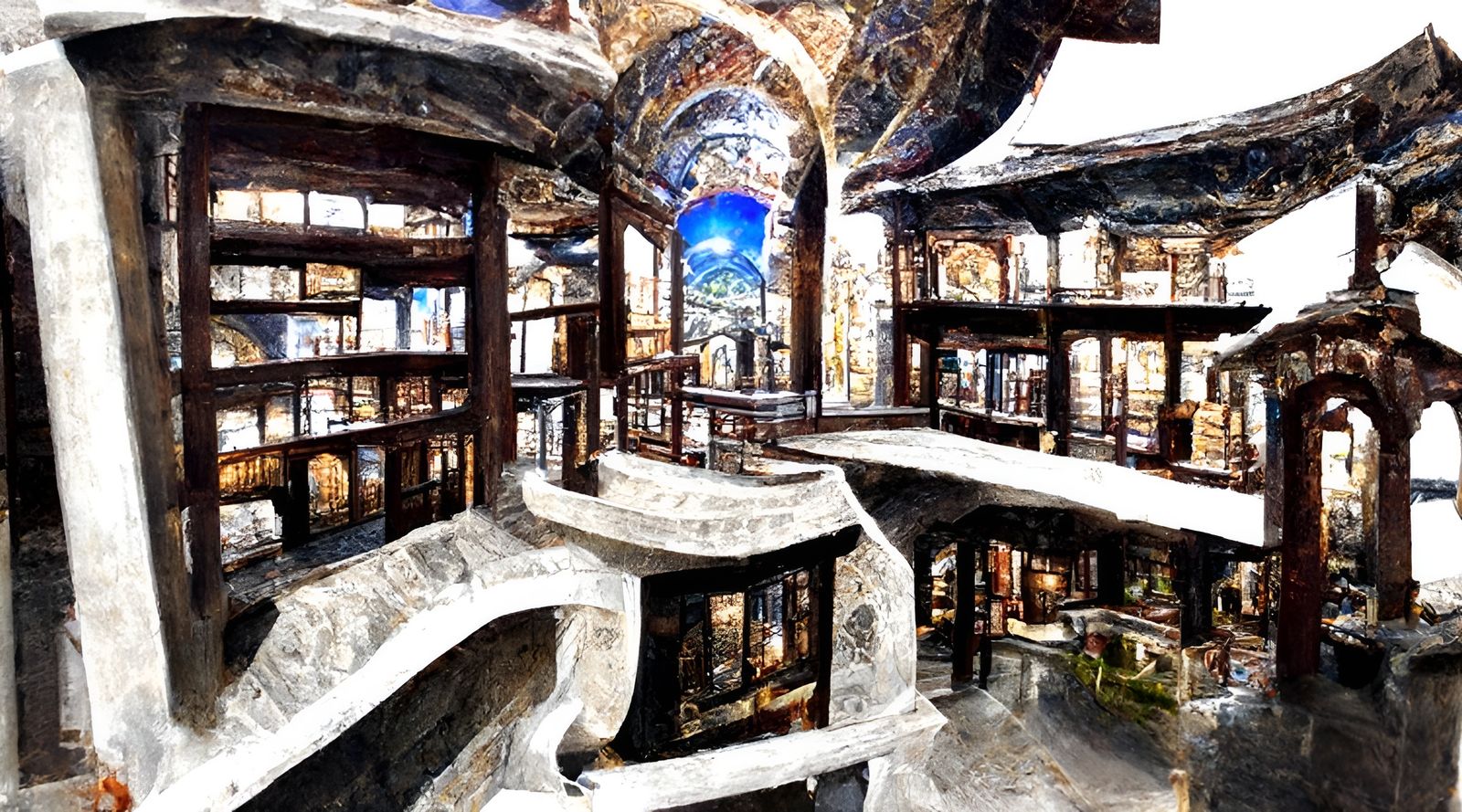 Spectacular Byzantine Library Interior in Ultra-HD