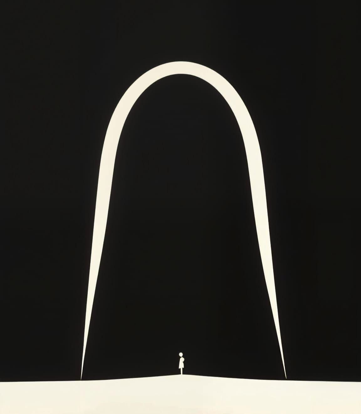 Minimalist 'Sound of Silence' Poster with Silhouetted Figure