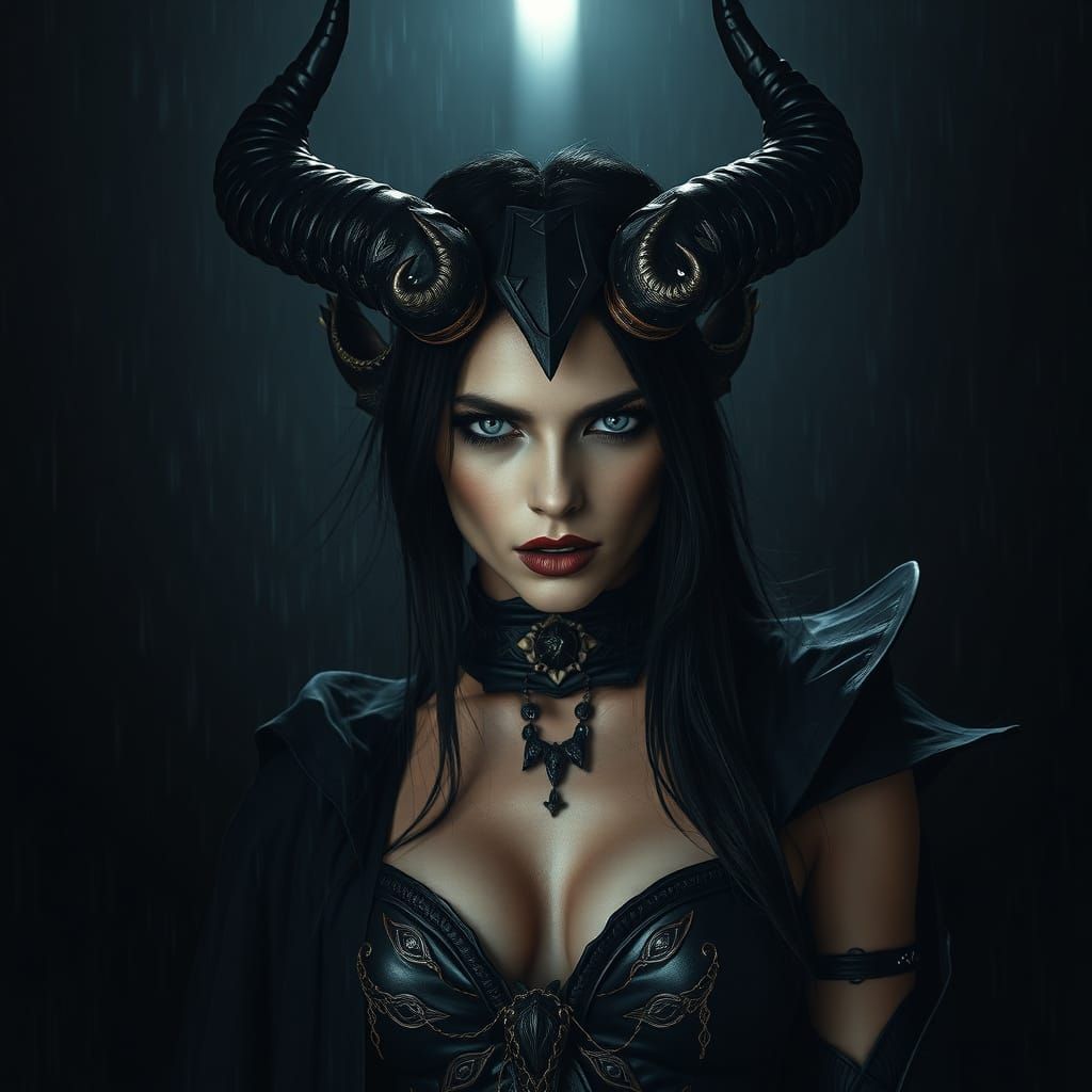 Lilith: Ancient Queen and Demoness in Hyperrealistic Style