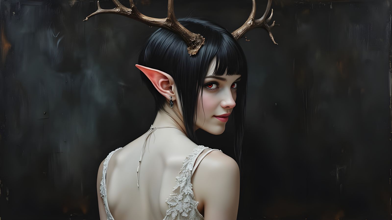 Fantasy Character Backdoor in Dynamic Oil Paint Style