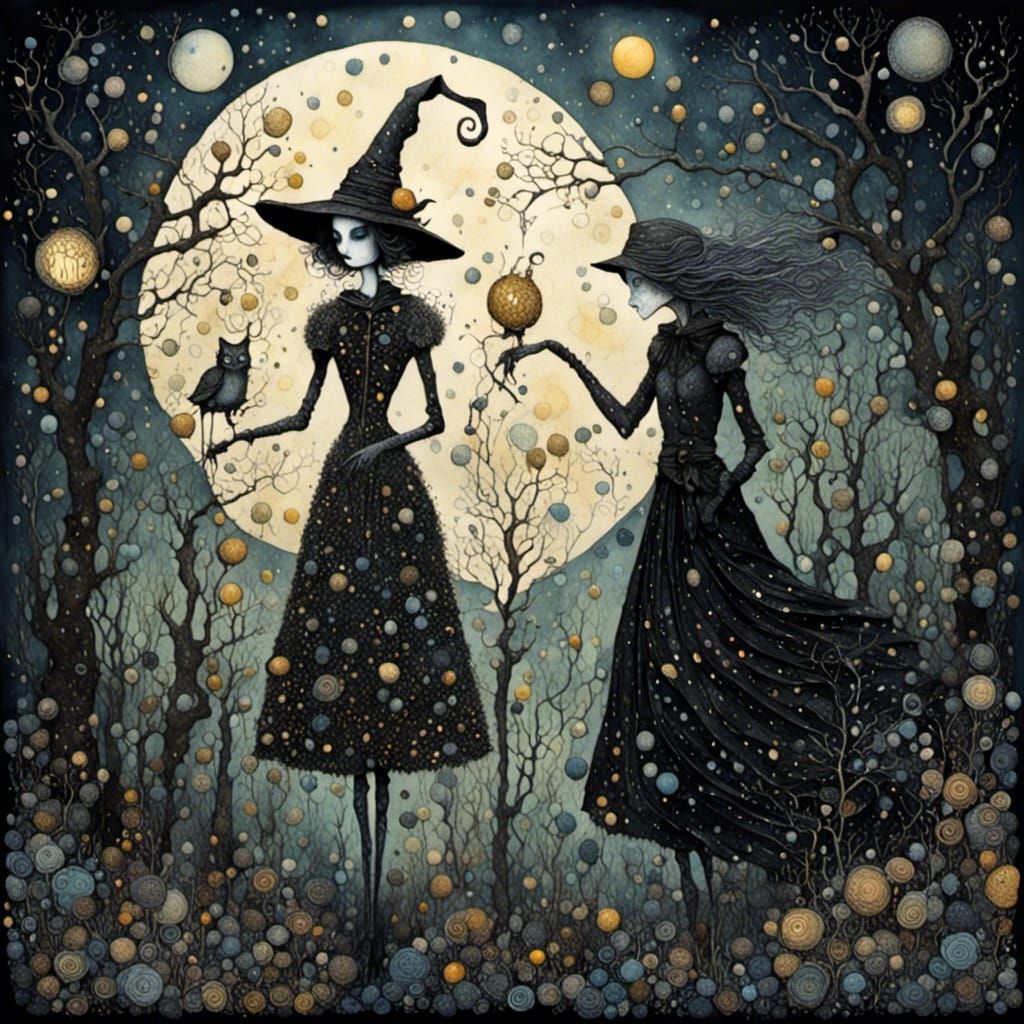 Dark Whimsical Contemporary Art with Backlighting