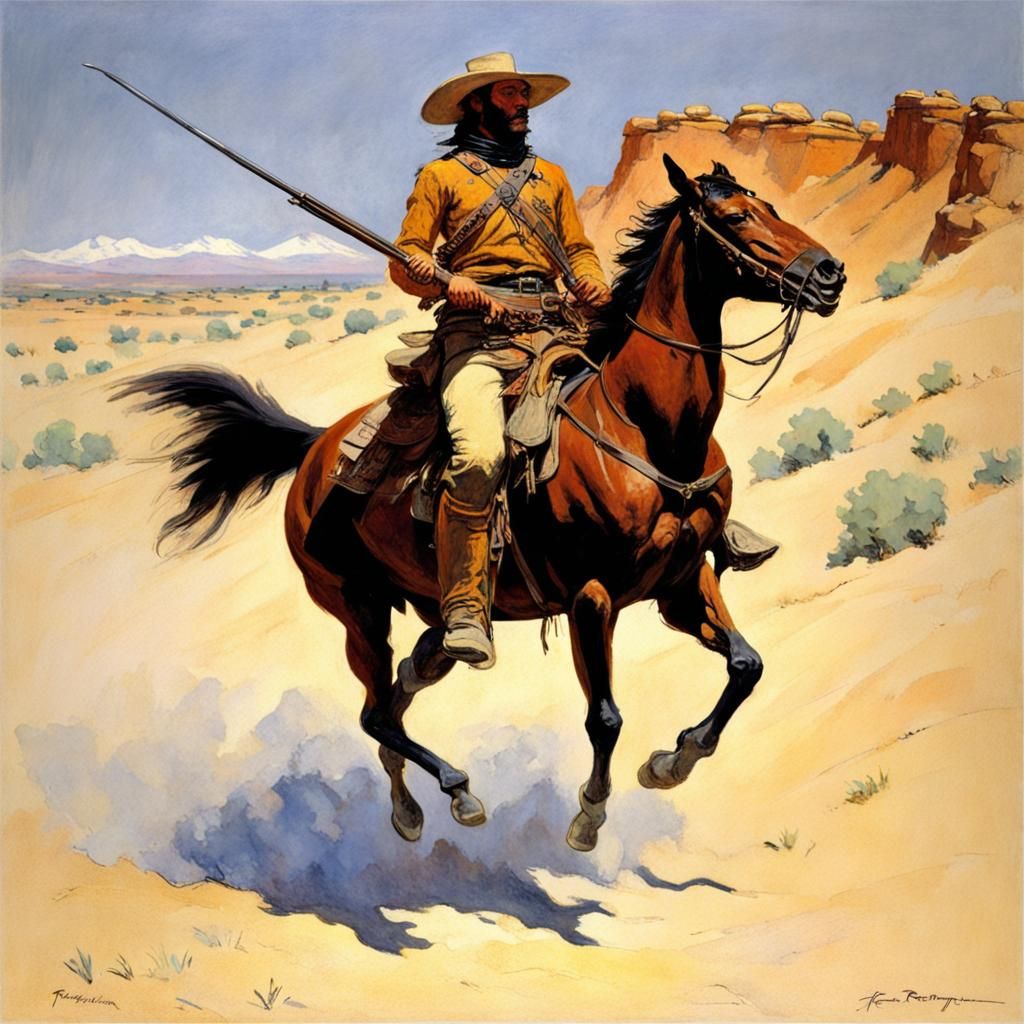 Western Scene in Historical Painting Style
