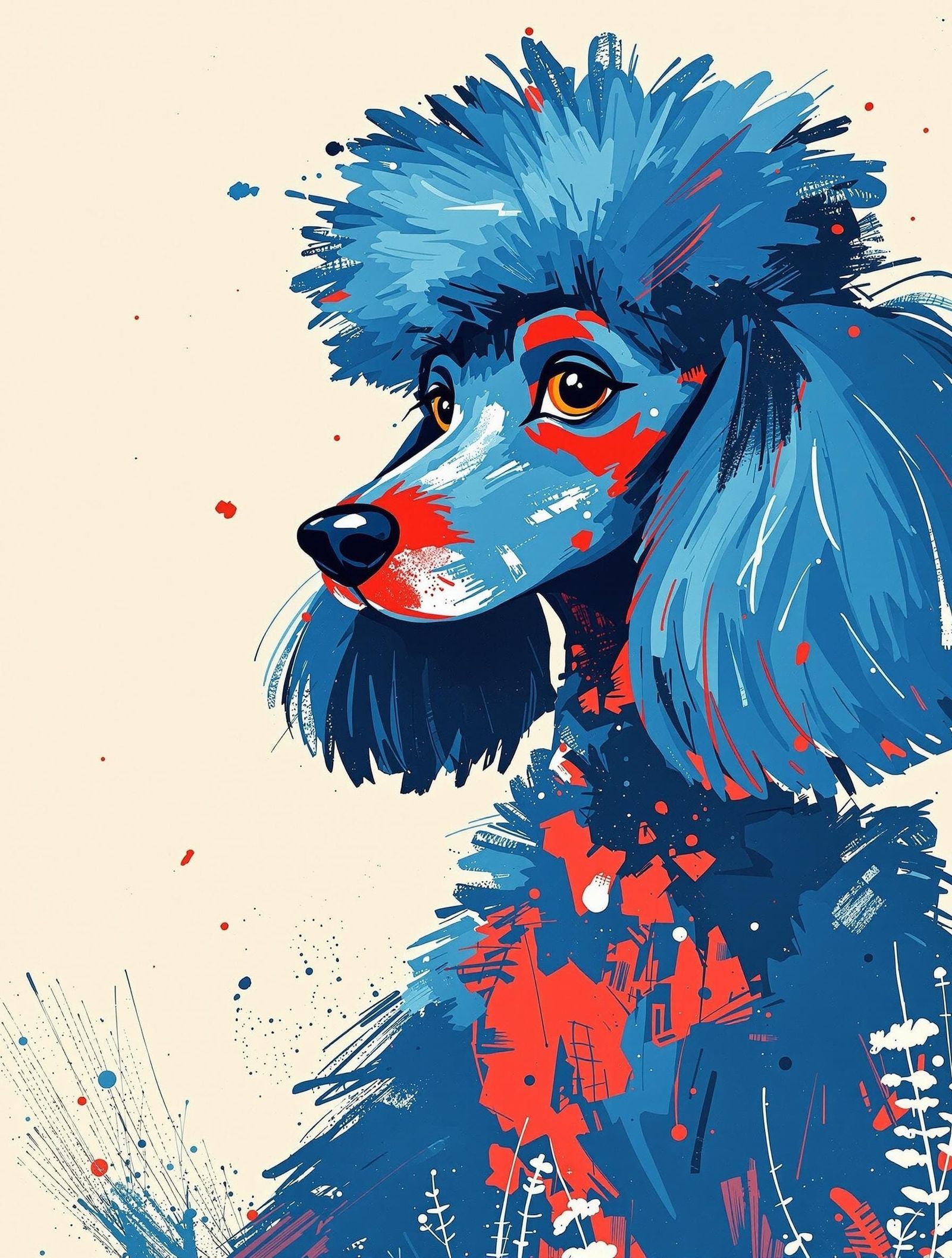 Cosmic Poodle in Vibrant Dreamscapes