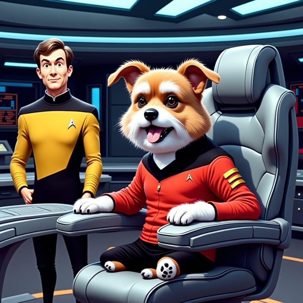 Dog Captain Takes Command of Starship Enterprise