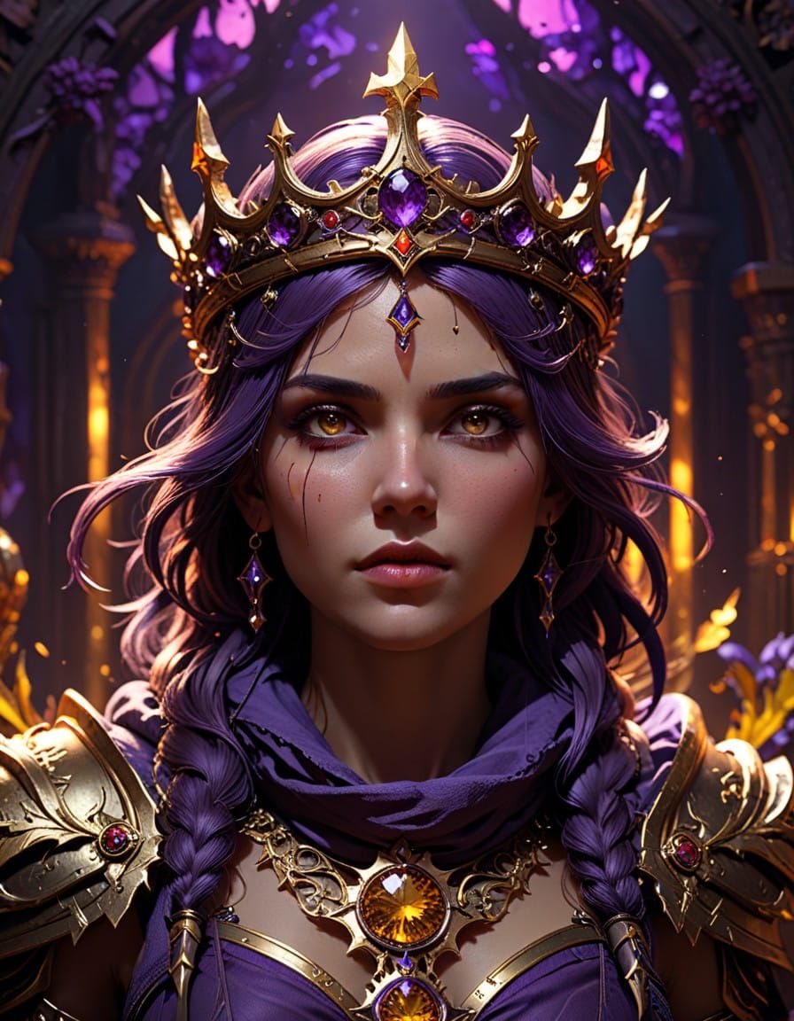 Ethereal Dark Fantasy Queen in Splendid Attire