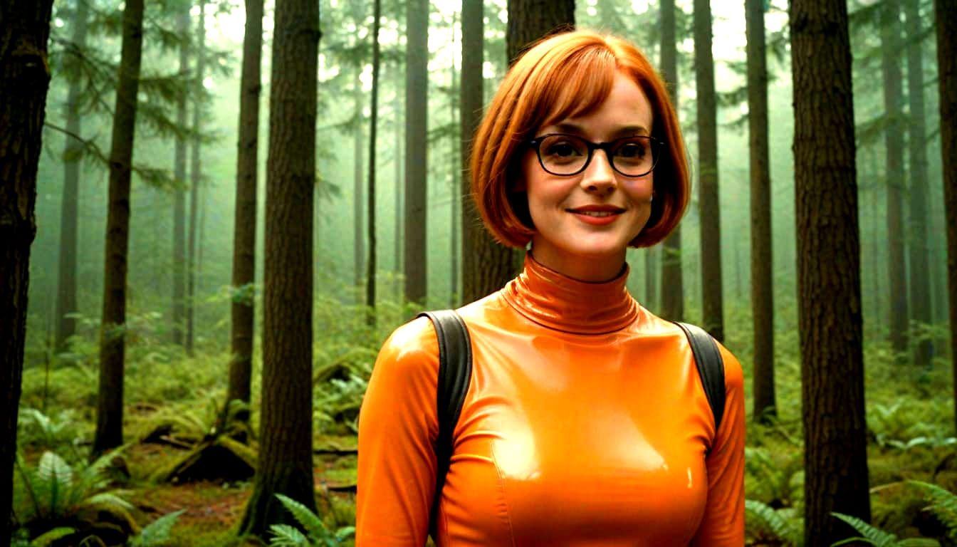 Jayma Mays as Velma Dinkley in a Mystical Forest Setting