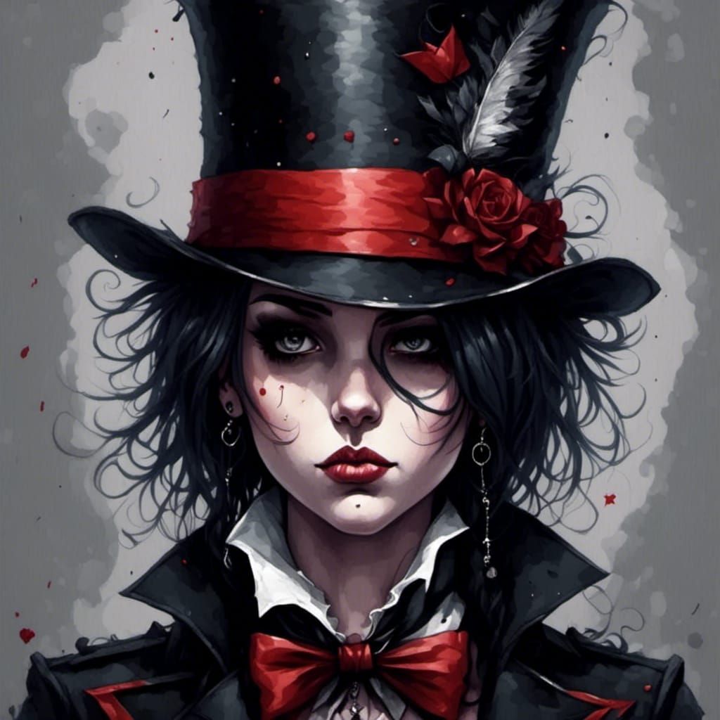 Emo Ringmaster Portrait in Digital Art Style