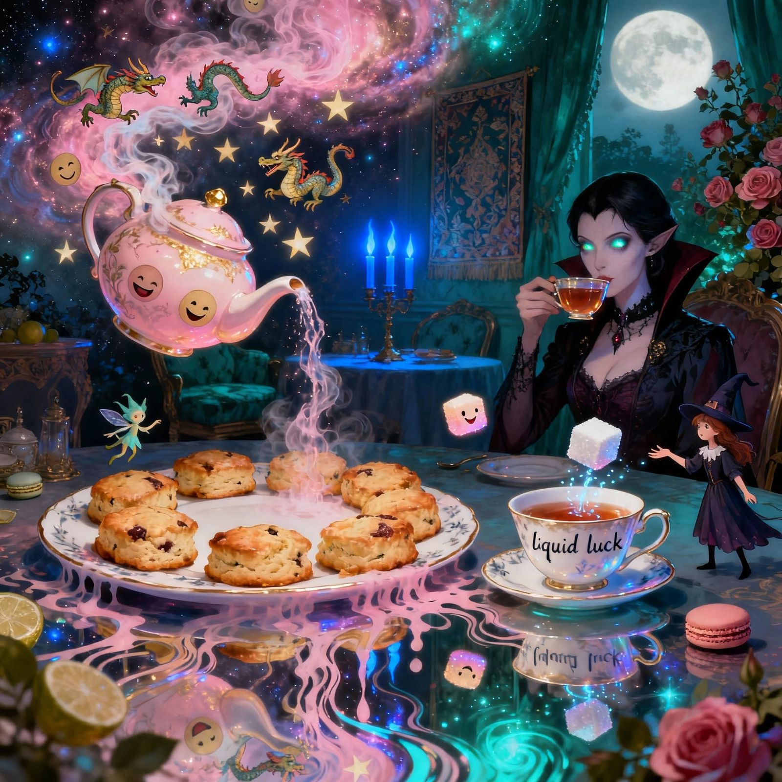 Enchanted Tea Time in Obsidian Court