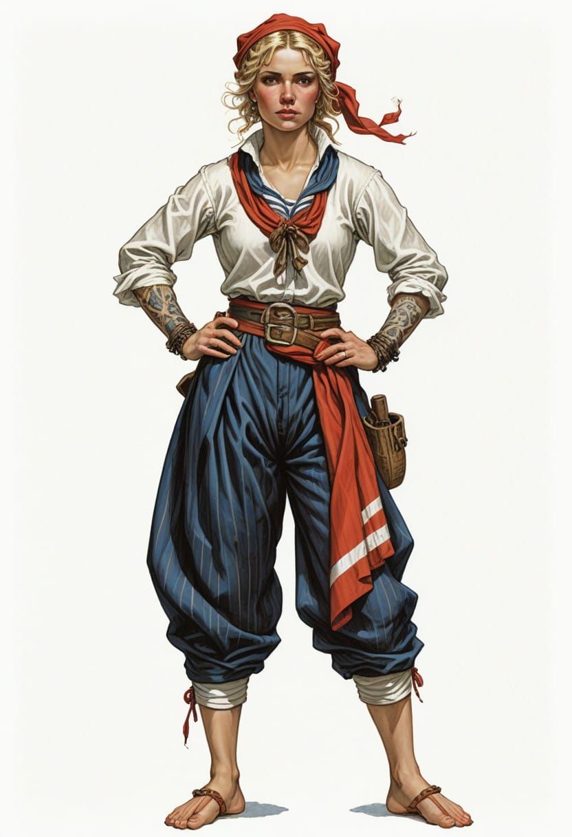 17th Century French Sailor Maiden in Tribal Regalia