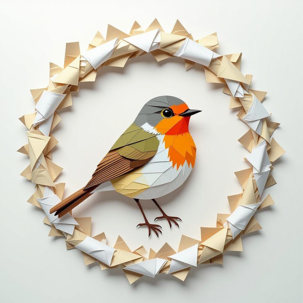 Paper Robin in Pop Art Style