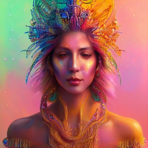 Ethereal Amazon Queen Digital Painting in 8k