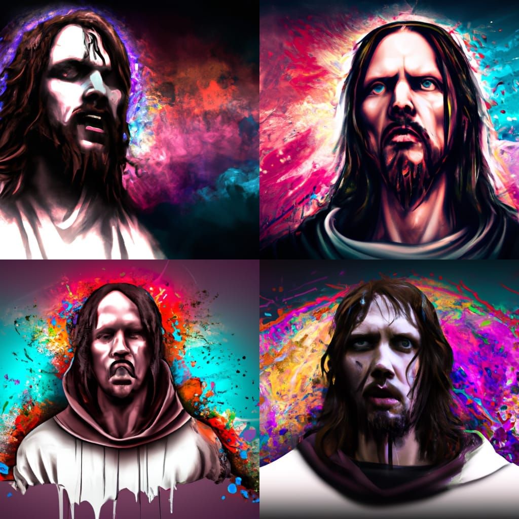Jesus Christ: Deathcore Frontman in Hyperrealistic Style