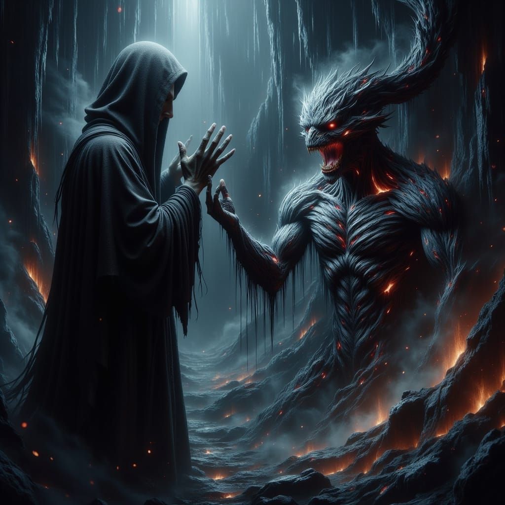 Dark Surrealist Demon Exorcism in Biomechanical Nightmare St...