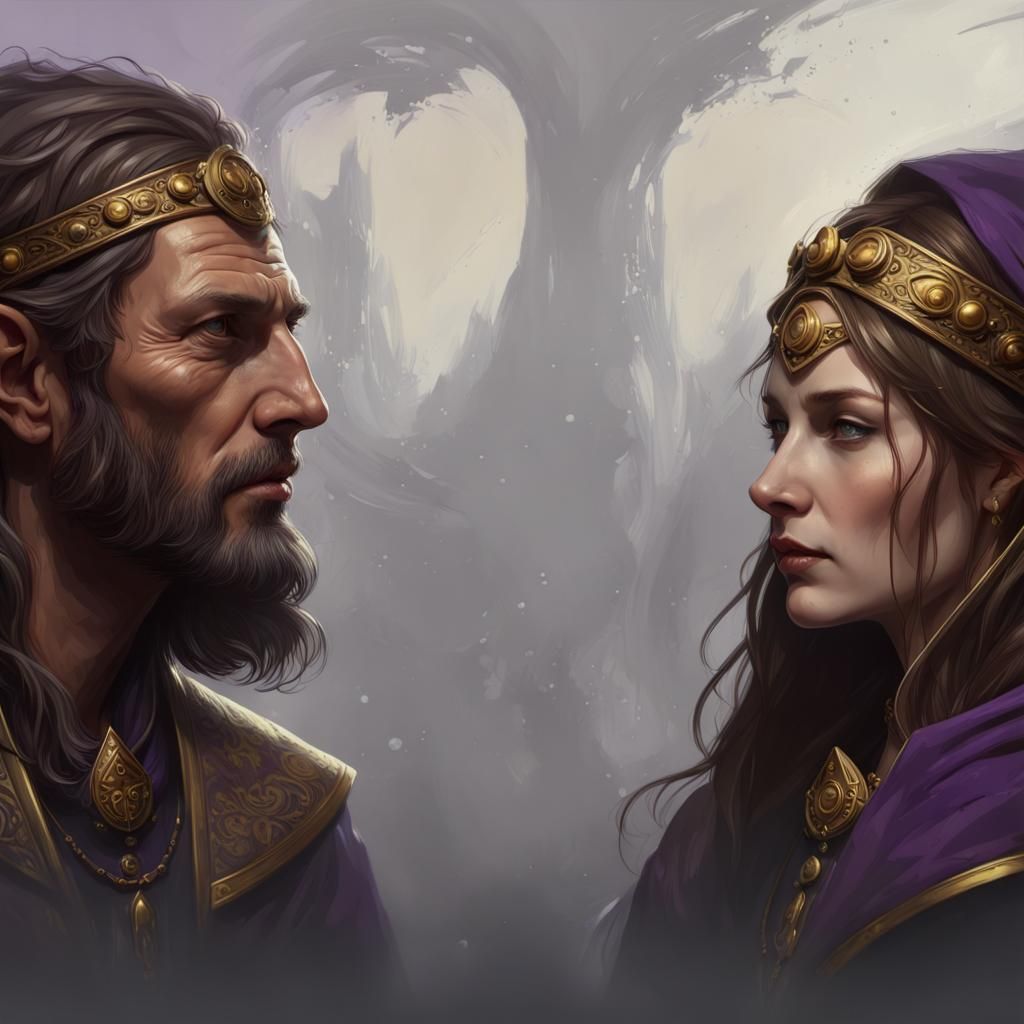 nordic bronze age priest and priestess portrait