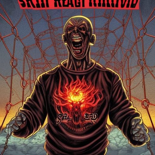 Furious Zombie Buried Alive: Comic Book Art